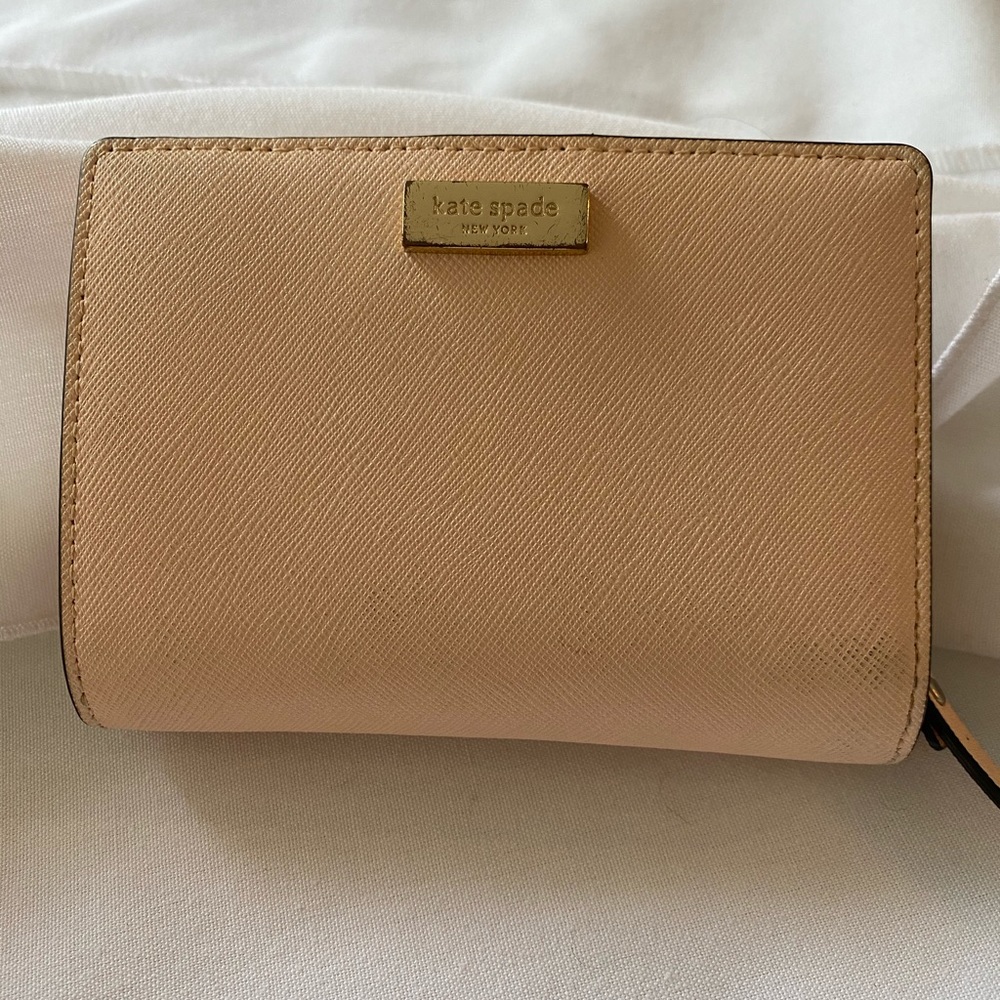 Kate Spade wallet light pink zip around coin pouch